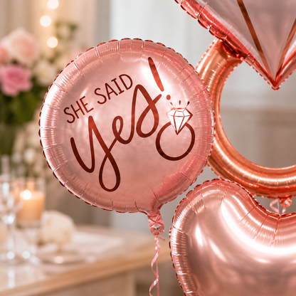 Bachelorette Balloon Bouquet Set with Ring Shape & Mr & Mrs Balloons | Bridal Shower Decoration | Helium Filled & Delivered Inflated