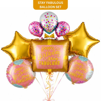Stay Fabulous Happy Birthday Balloon - Set of 5 Balloons - Wanna Party - front