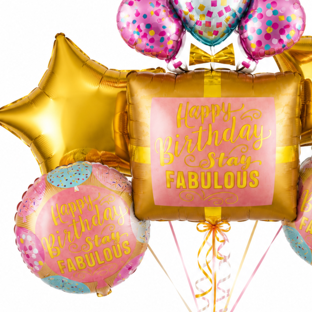 Stay Fabulous Happy Birthday Balloon - Set of 5 Balloons - Wanna Party - side
