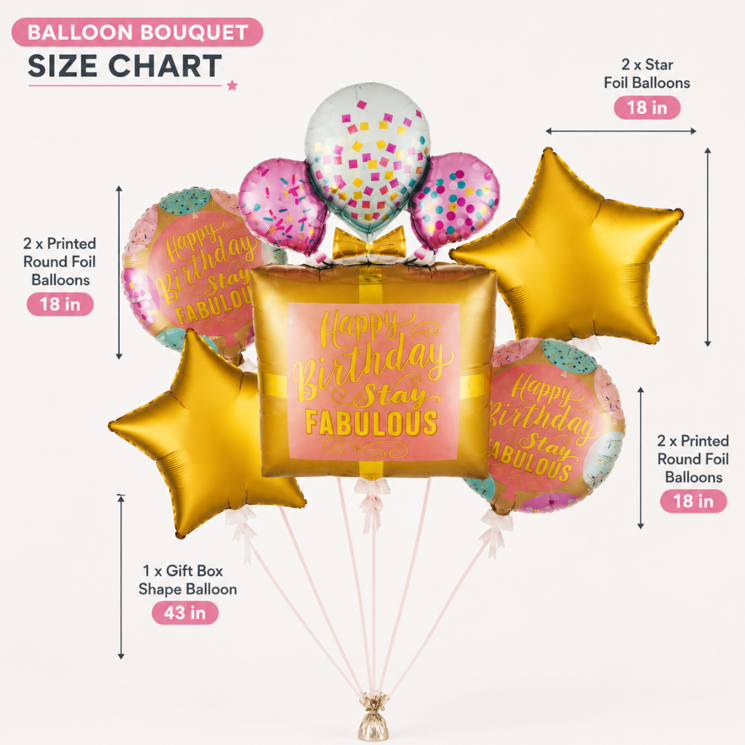 Stay Fabulous Happy Birthday Balloon - Set of 5 Balloons - Wanna Party - lifestyle