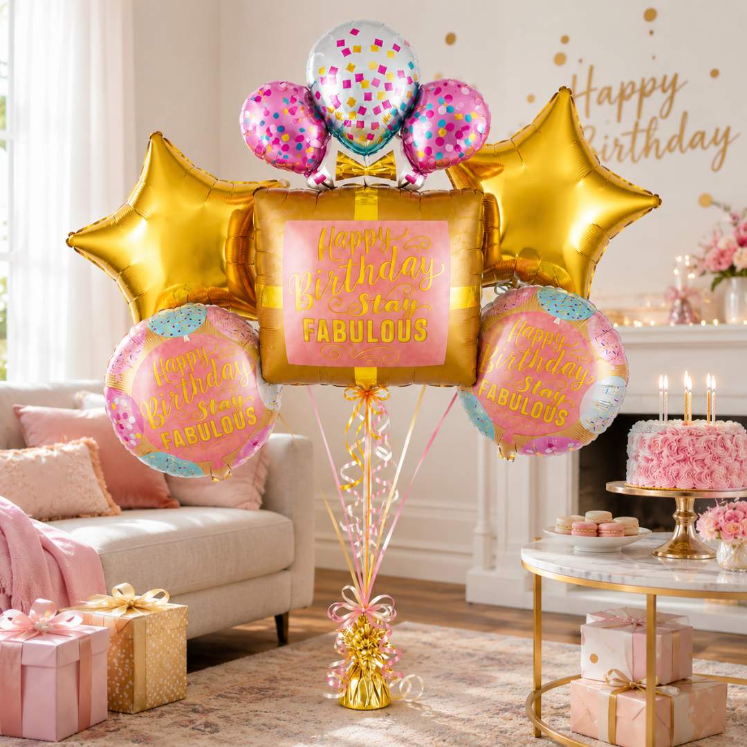 Stay Fabulous Happy Birthday Balloon - Set of 5 Balloons - Wanna Party - alt