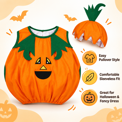 Halloween Pumpkin Costume for Kids | Cute Pumpkin Fancy Dress for Halloween Parties, School Events & Role Play
