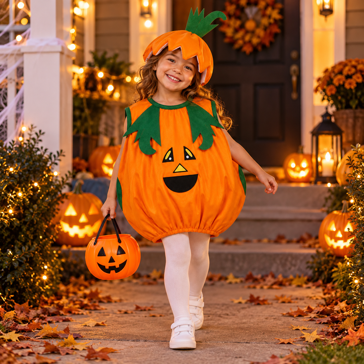 Halloween Pumpkin Costume for Kids | Cute Pumpkin Fancy Dress for Halloween Parties, School Events & Role Play