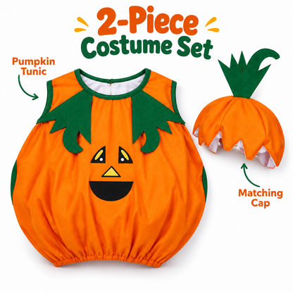 Halloween Pumpkin Costume for Kids | Cute Pumpkin Fancy Dress for Halloween Parties, School Events & Role Play
