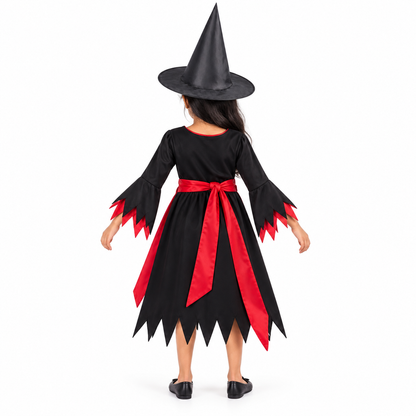 Halloween Black & Red Witch Costume