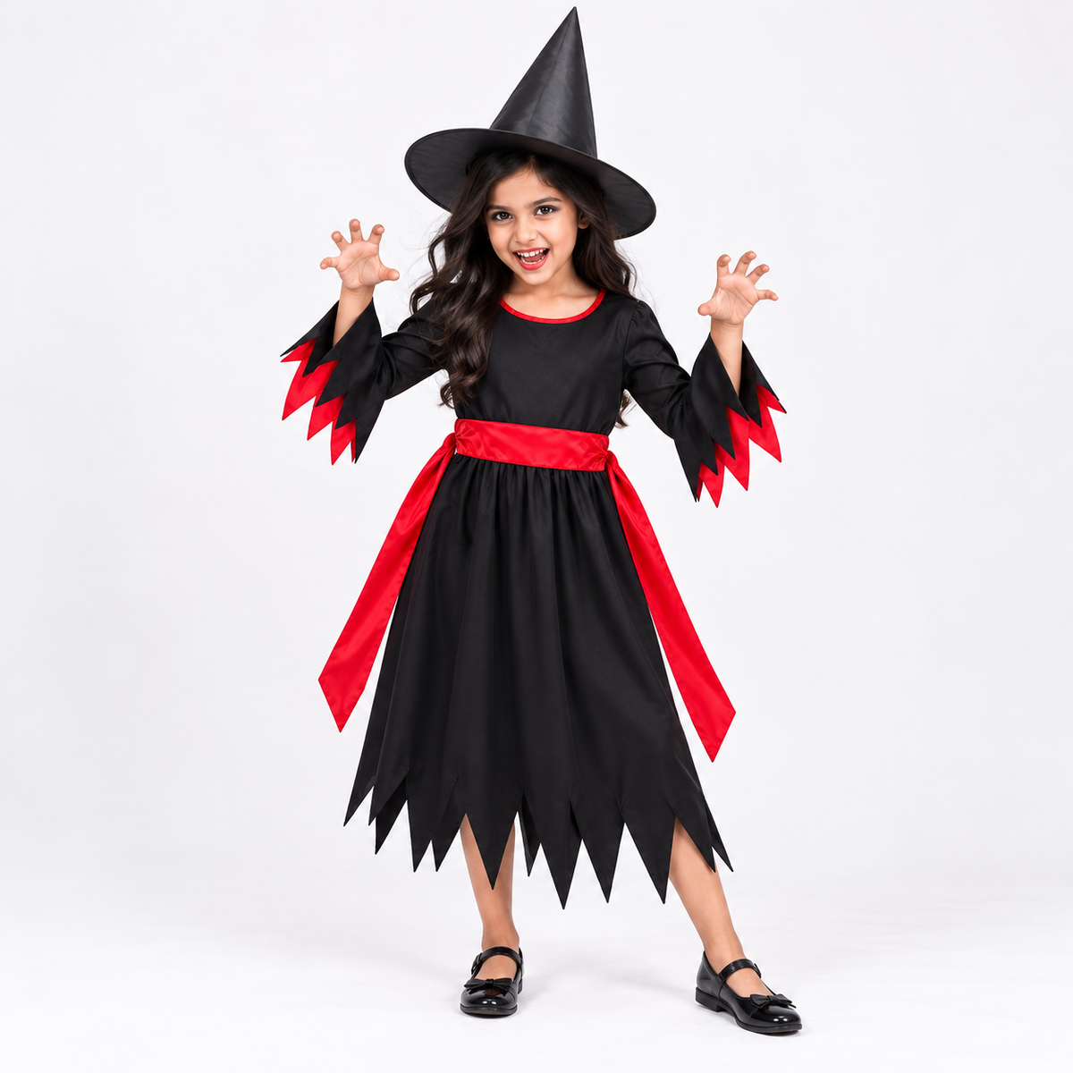 Halloween Black & Red Witch Costume