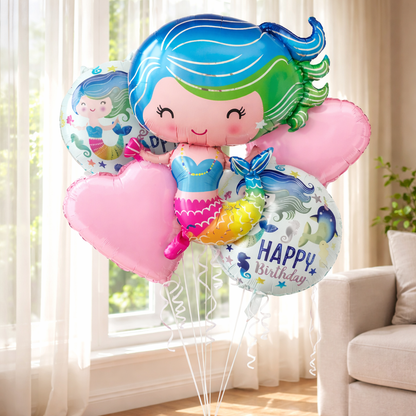 Mermaid Foil balloon Set Of 5