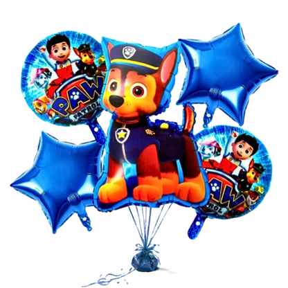 Paw Patrol Theme Birthday Balloons - Set of 5