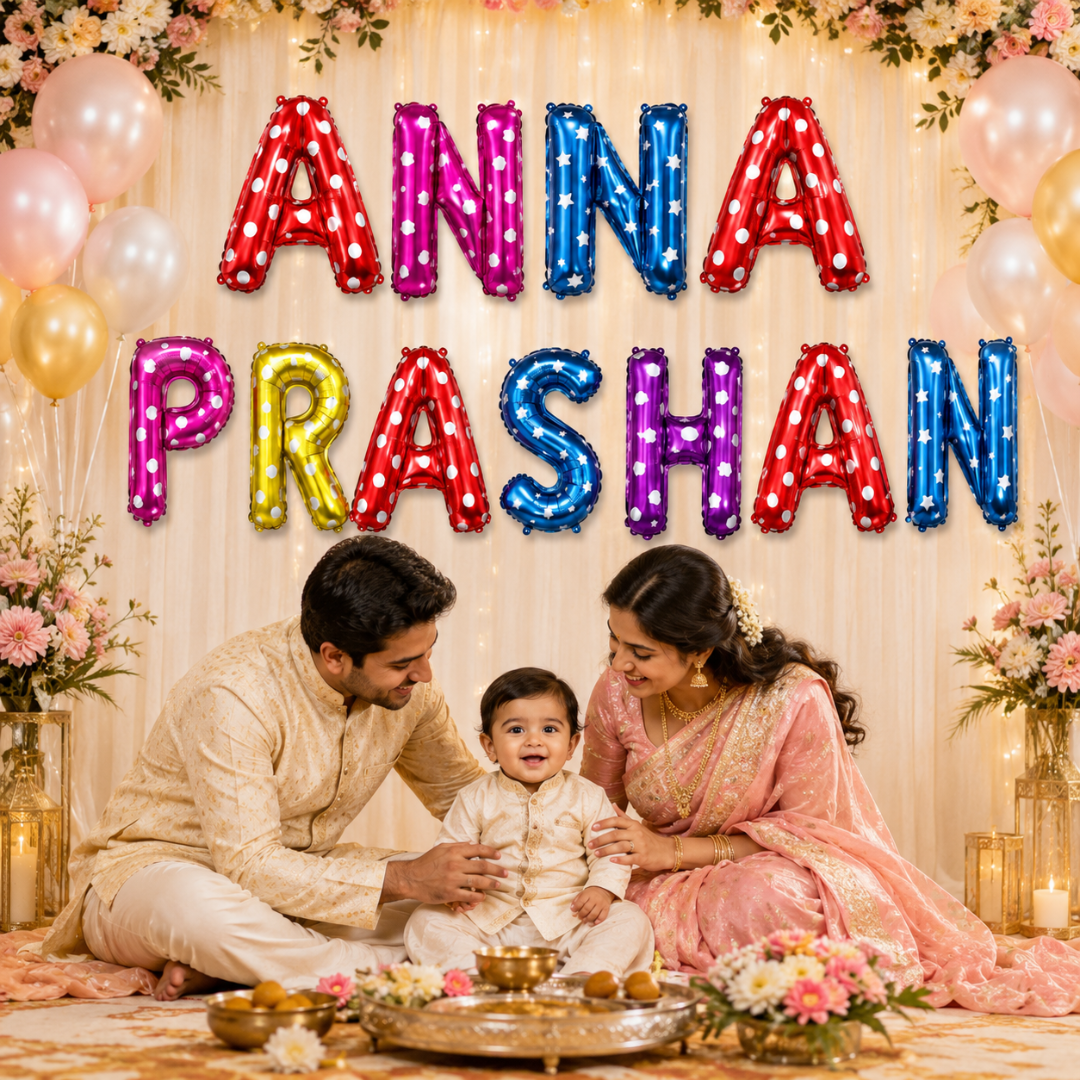Anna Prashan Balloon Banner Set - Air Filled - 11PC - Wanna Party - side
