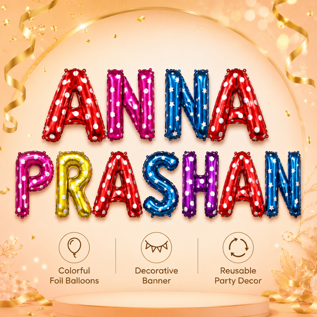 Anna Prashan Balloon Banner Set - Air Filled - 11PC - Wanna Party - flat