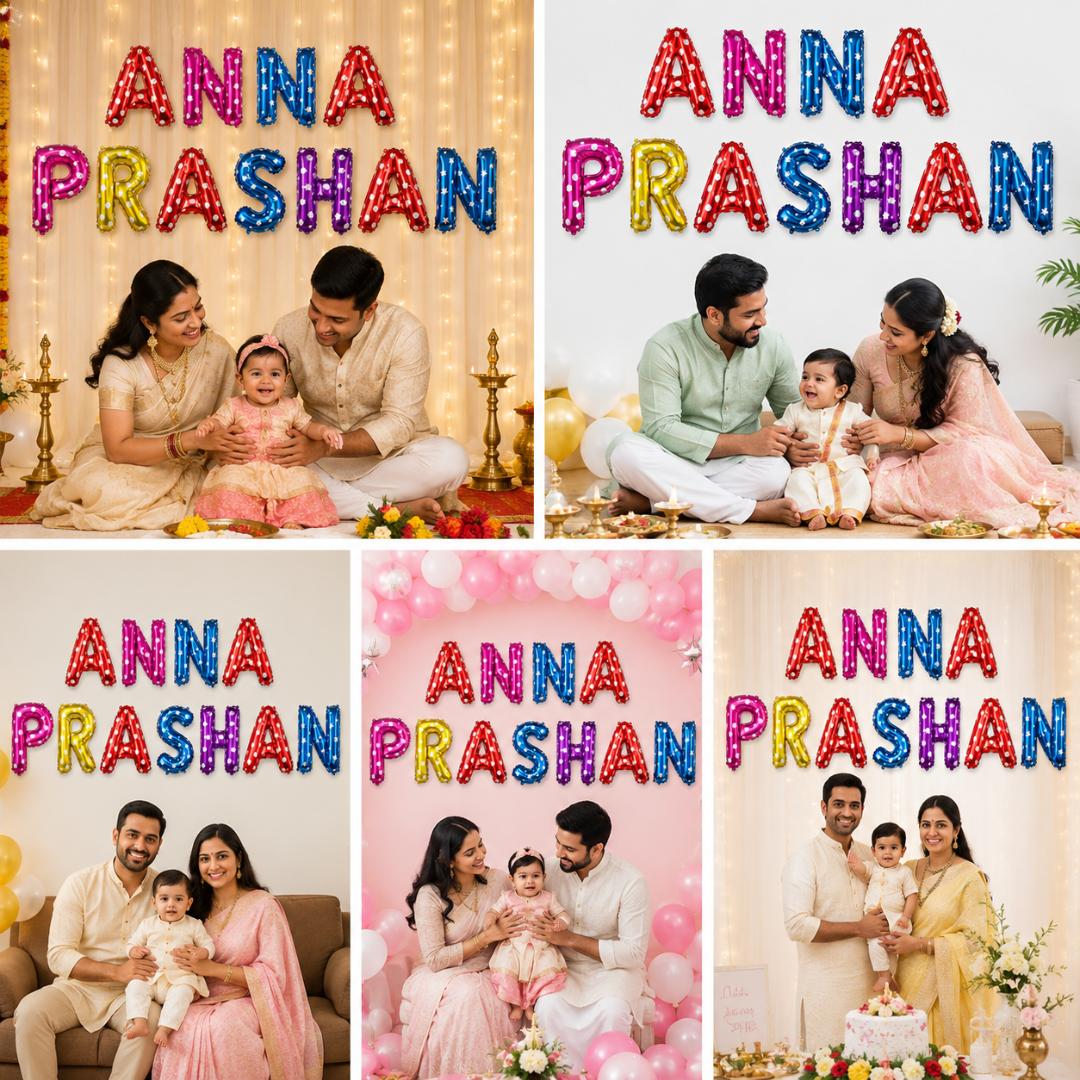 Anna Prashan Balloon Banner Set - Air Filled - 11PC - Wanna Party - use