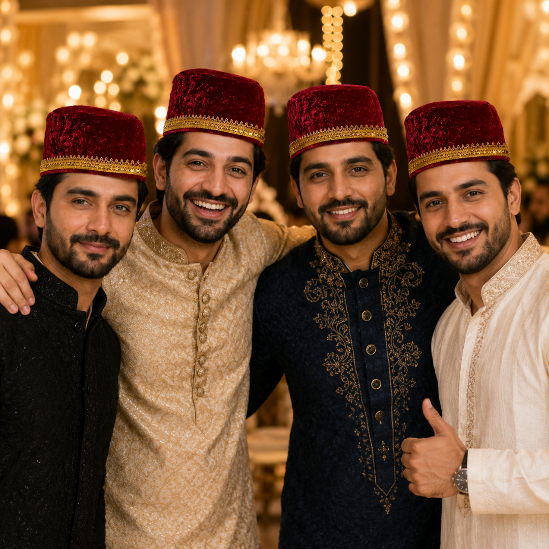 Qawali Hats for Men - Set of 4PC