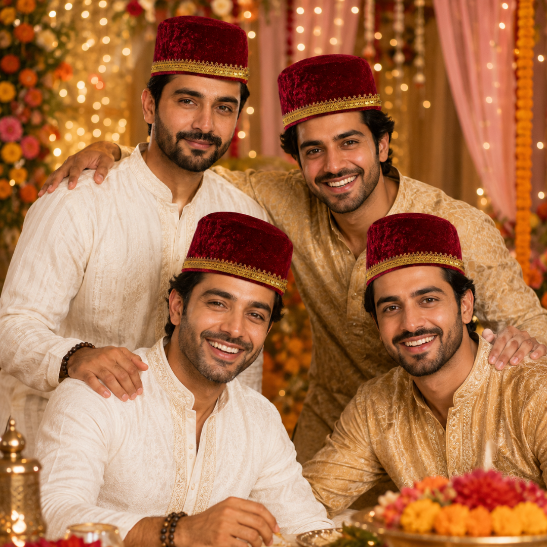 Qawali Hats for Men - Set of 4PC