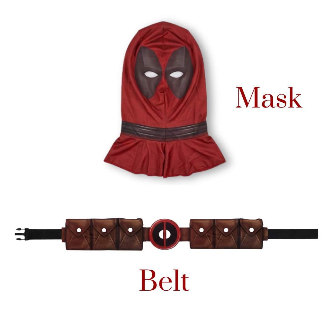 Deluxe Muscle Chest Red & Black Superhero Costume for Adults | Masked Hero Fancy Dress for Halloween, Theme Parties & Costume Events