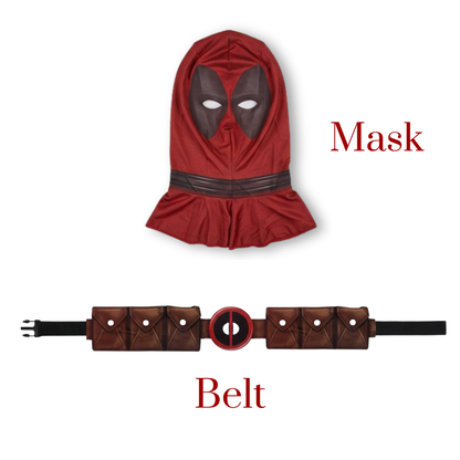 Deluxe Muscle Chest Red & Black Superhero Costume for Adults | Masked Hero Fancy Dress for Halloween, Theme Parties & Costume Events