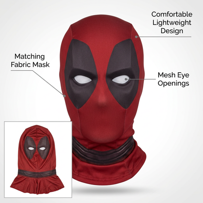 Deluxe Muscle Chest Red & Black Superhero Costume for Adults | Masked Hero Fancy Dress for Halloween, Theme Parties & Costume Events