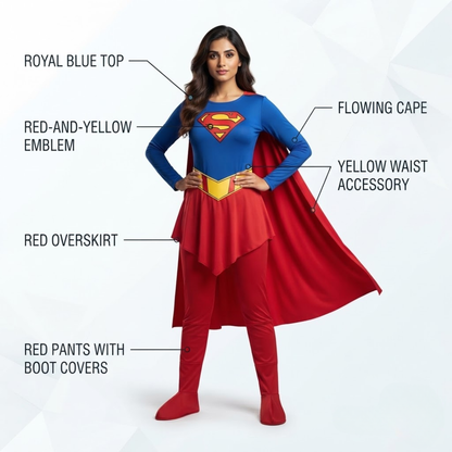 "Adult Superheroine Costume for Women – Size M | Hero-Inspired Fancy Dress for Theme Parties, Halloween & Costume Events  "
