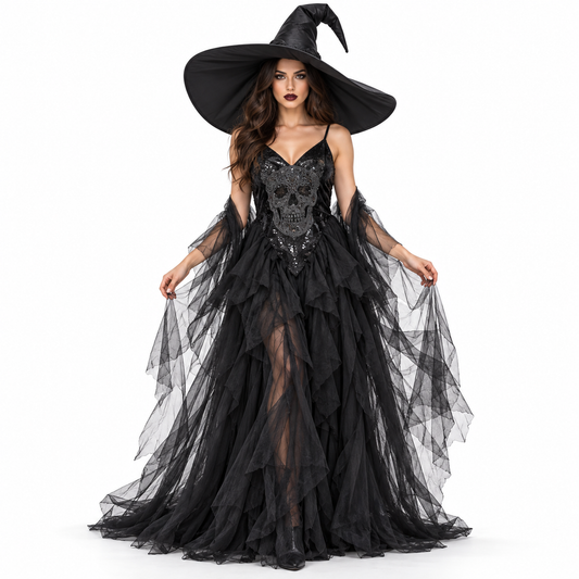 Elegant Witch Costume for Women - Size M | Adult Halloween Fancy Dress for Theme Parties & Costume Events