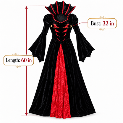 Queen of the Vampires Costume for Women | Adult Gothic Vampire Halloween Fancy Dress for Spooky Theme Parties
