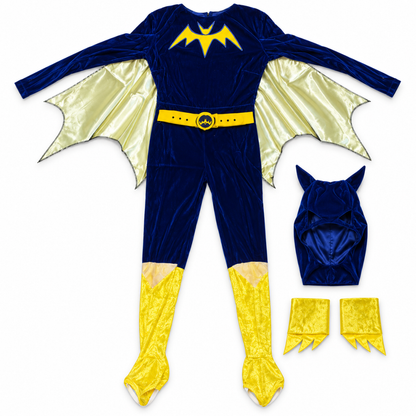 Bat-Inspired Superhero Girl Costume - Size S | Kids Halloween Fancy Dress for Birthday Parties, School Events & Role Play