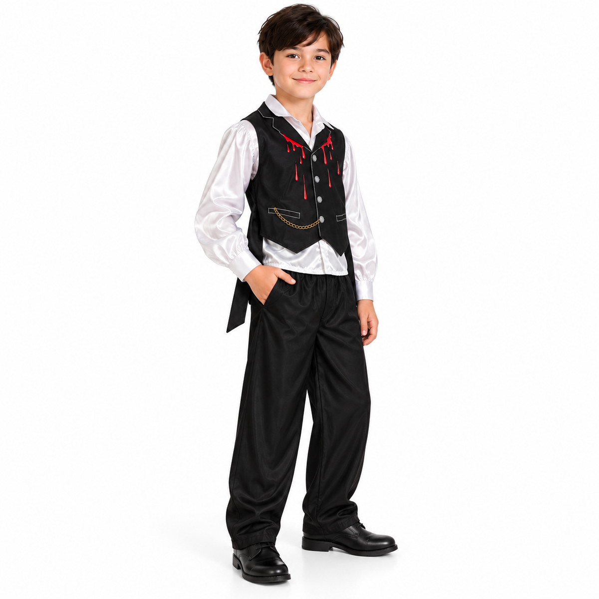 Vampire Costume for Boys - Size M | Kids Halloween Fancy Dress for Age 8 to 10 Years, School Events & Theme Parties
