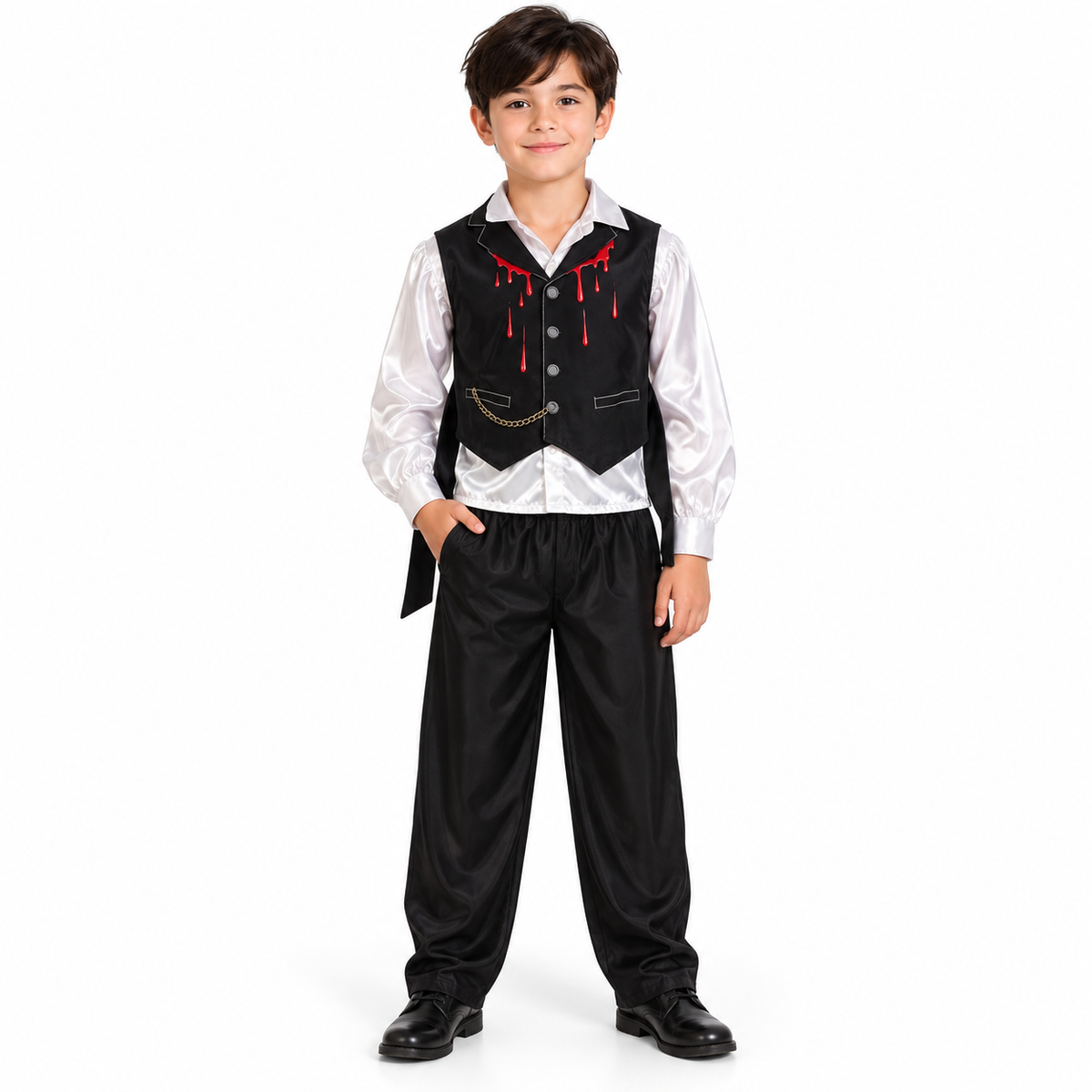 Vampire Costume for Boys - Size M | Kids Halloween Fancy Dress for Age 8 to 10 Years, School Events & Theme Parties
