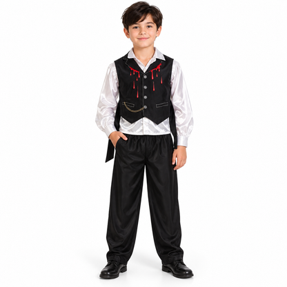 Vampire Costume for Boys - Size M | Kids Halloween Fancy Dress for Age 8 to 10 Years, School Events & Theme Parties