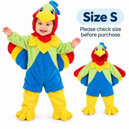 Parrot Costume for Kids - Size S | Colourful Bird Fancy Dress for Jungle Theme Parties, School Events & Role Play