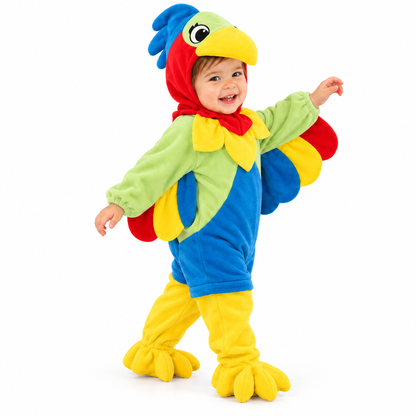 Parrot Costume for Kids - Size S | Colourful Bird Fancy Dress for Jungle Theme Parties, School Events & Role Play