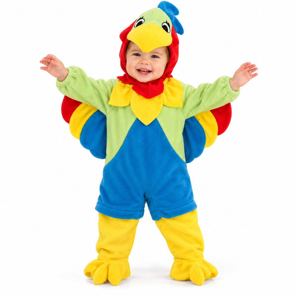 Parrot Costume for Kids - Size S | Colourful Bird Fancy Dress for Jungle Theme Parties, School Events & Role Play