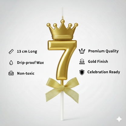 Golden Crown Numerical Candle No. 7