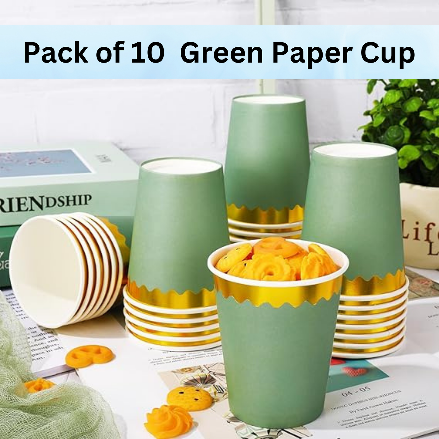 Mint Green Party Tableware Combo with Plates, Tissues, Cups, Spoons and Forks - 64PC - Serves Upto 10 Pax