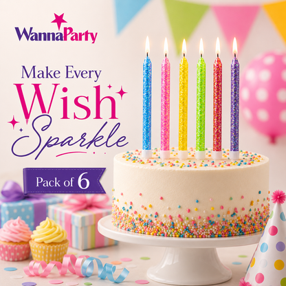 Sparkly Glitter Candle - 6PC