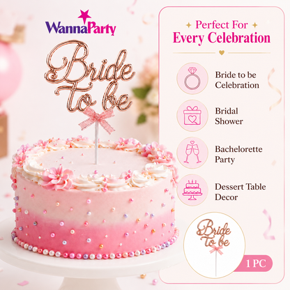Bride To Be Cake Topper Rose Gold