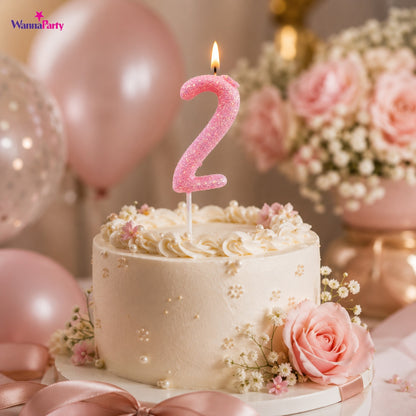 Glitter Designer Pink Candle No. 2