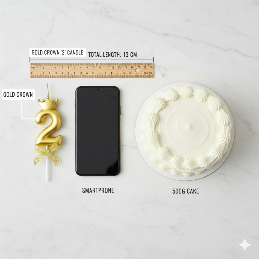 Golden Crown Numerical Candle No. 2