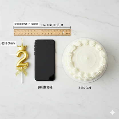 Golden Crown Numerical Candle No. 2