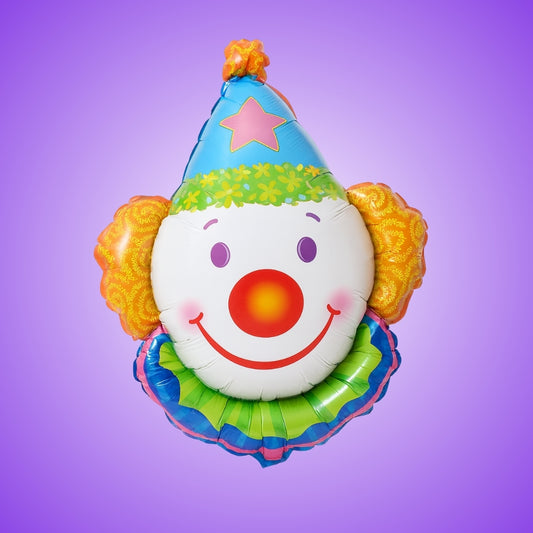 Clown Face Foil Balloon - Air Filled  - 33 inches - 1PC