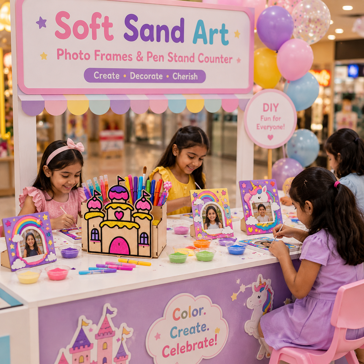 Soft Sand Art Photo Frames / Pen Stand Counter for Rent