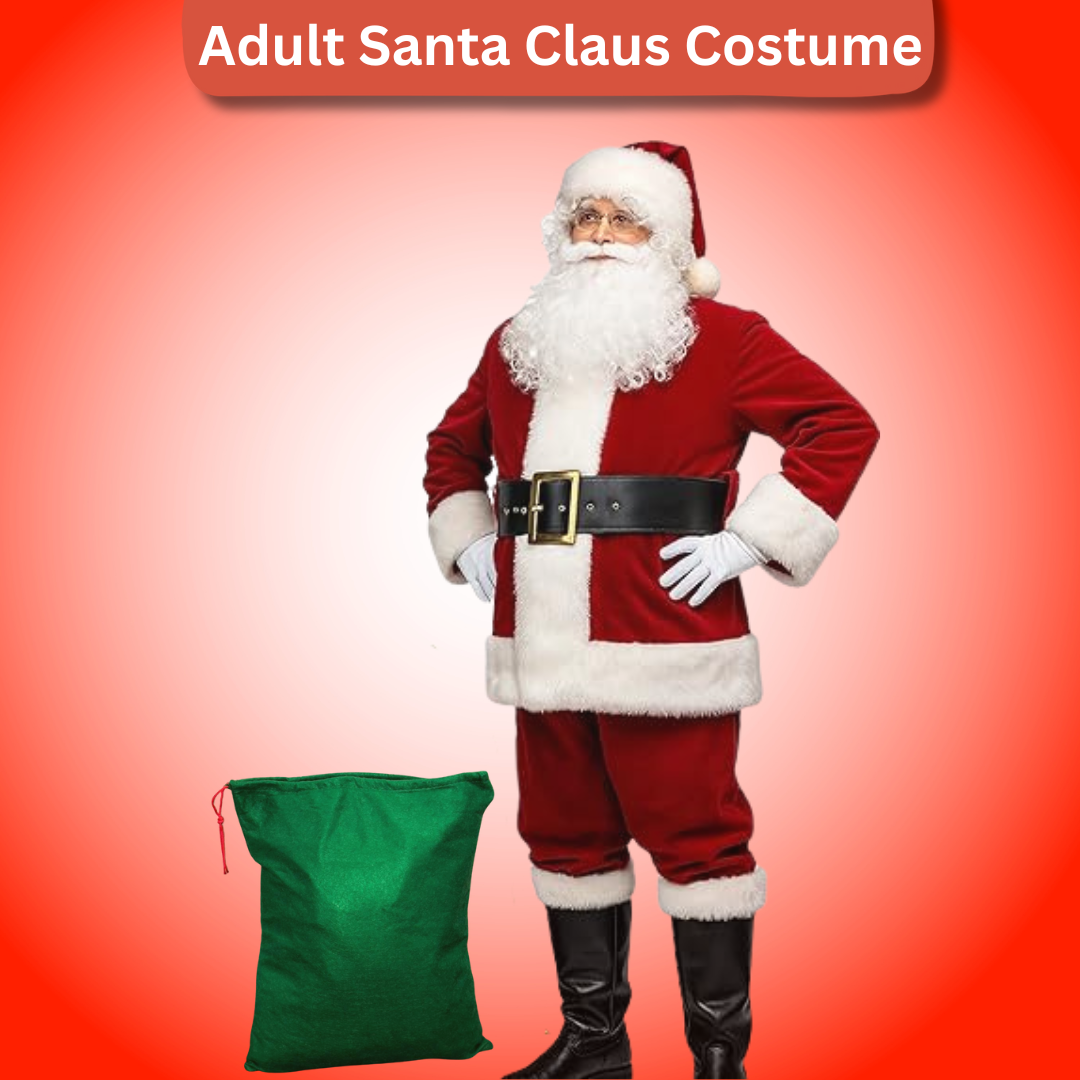 Plush Santa Claus Fancy Christmas Costume for Adults