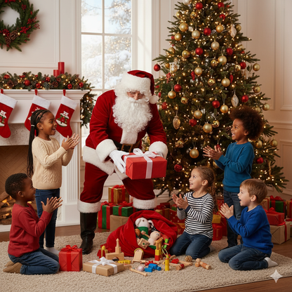 Plush Santa Claus Fancy Christmas Costume for Adults