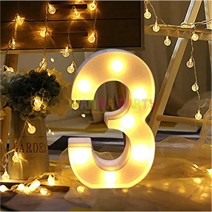 LED White Marquee Numericals - Numerical 3 or No. 3 - 11 inches in Size