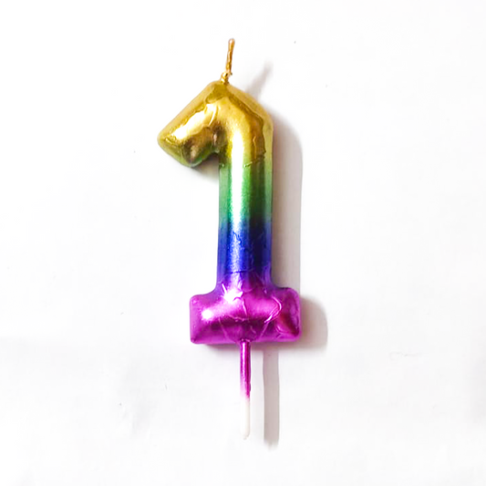 Number 1 Multicolored Candle - 1PC