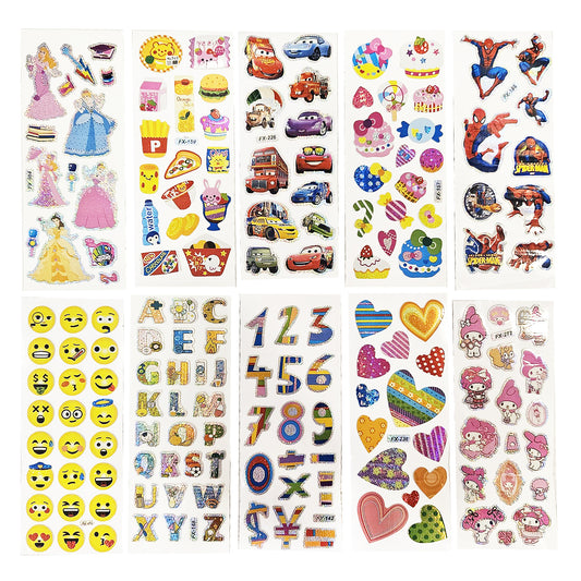 Mixed 3D Puffy PVC Sticker Sheet for Return Gift Favours for Kids - 20 PC