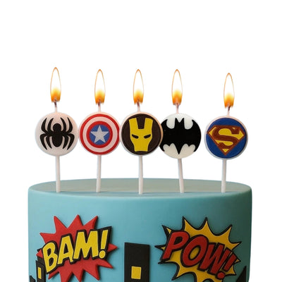 Avenger Theme Birthday Candle - 5PC - Wanna Party - front view
