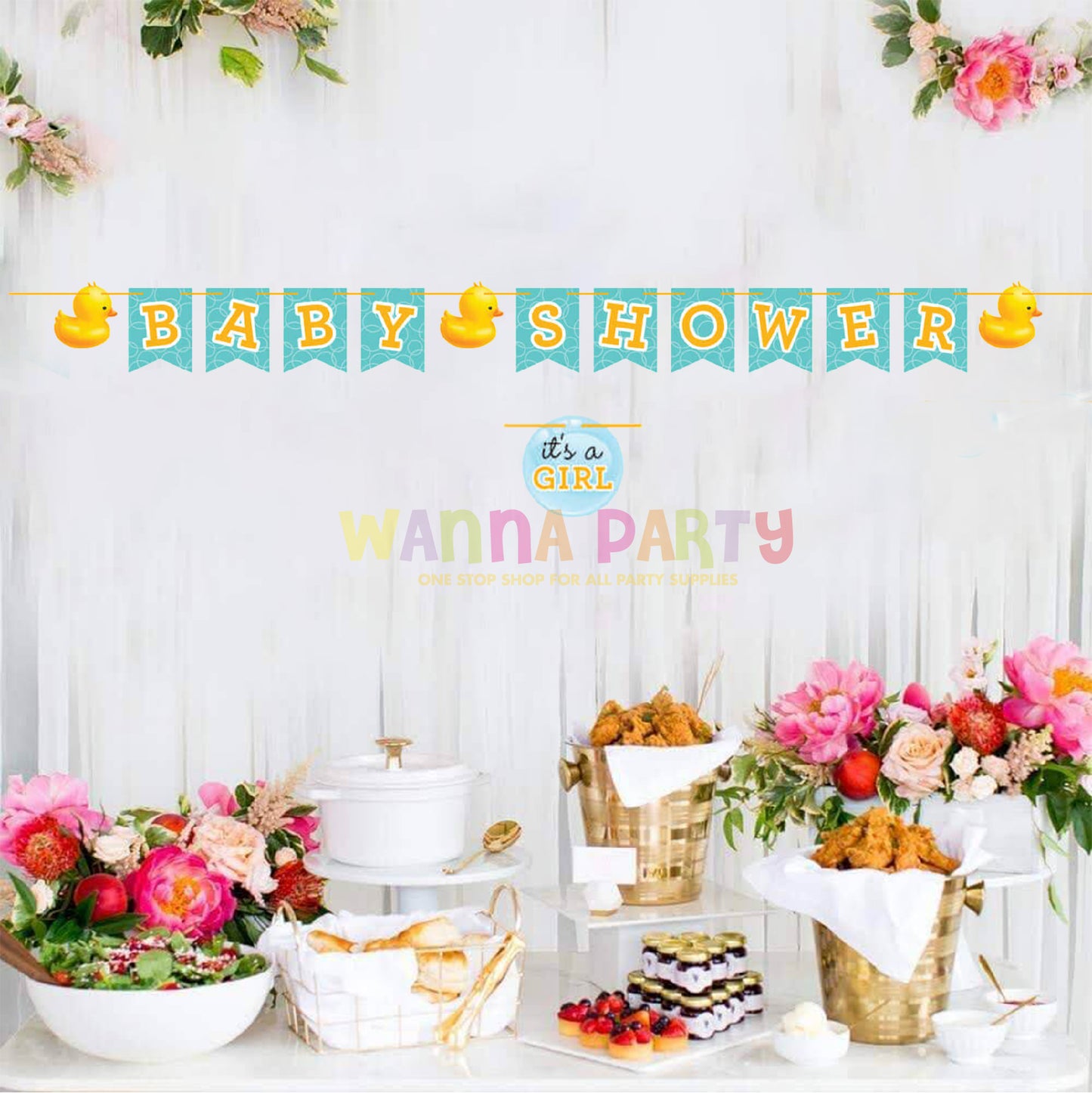 Baby Shower Duckie Letter Banner
