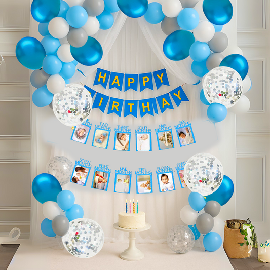 1st Birthday Decoration Combo Pack for Boys - 70PC