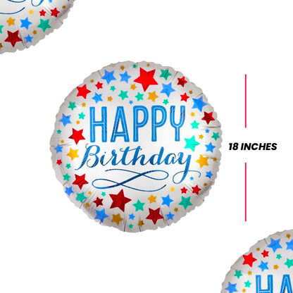 18" Birthday Satin with Stars S40