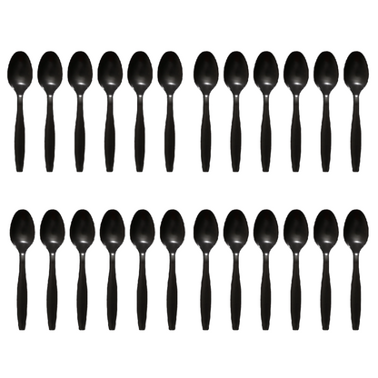 Black Shiny Spoons - 24PC