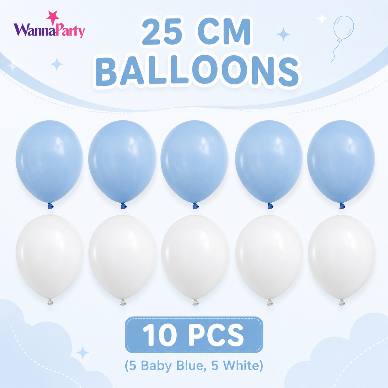 Blue & White Happy Birthday Balloon Bouquet Stand Set - 21 Pcs | Balloons with Plum Blossom Base, Holder & Fiber Rods, Table Centerpiece Decoration for Kids Adults Party - 1 Set